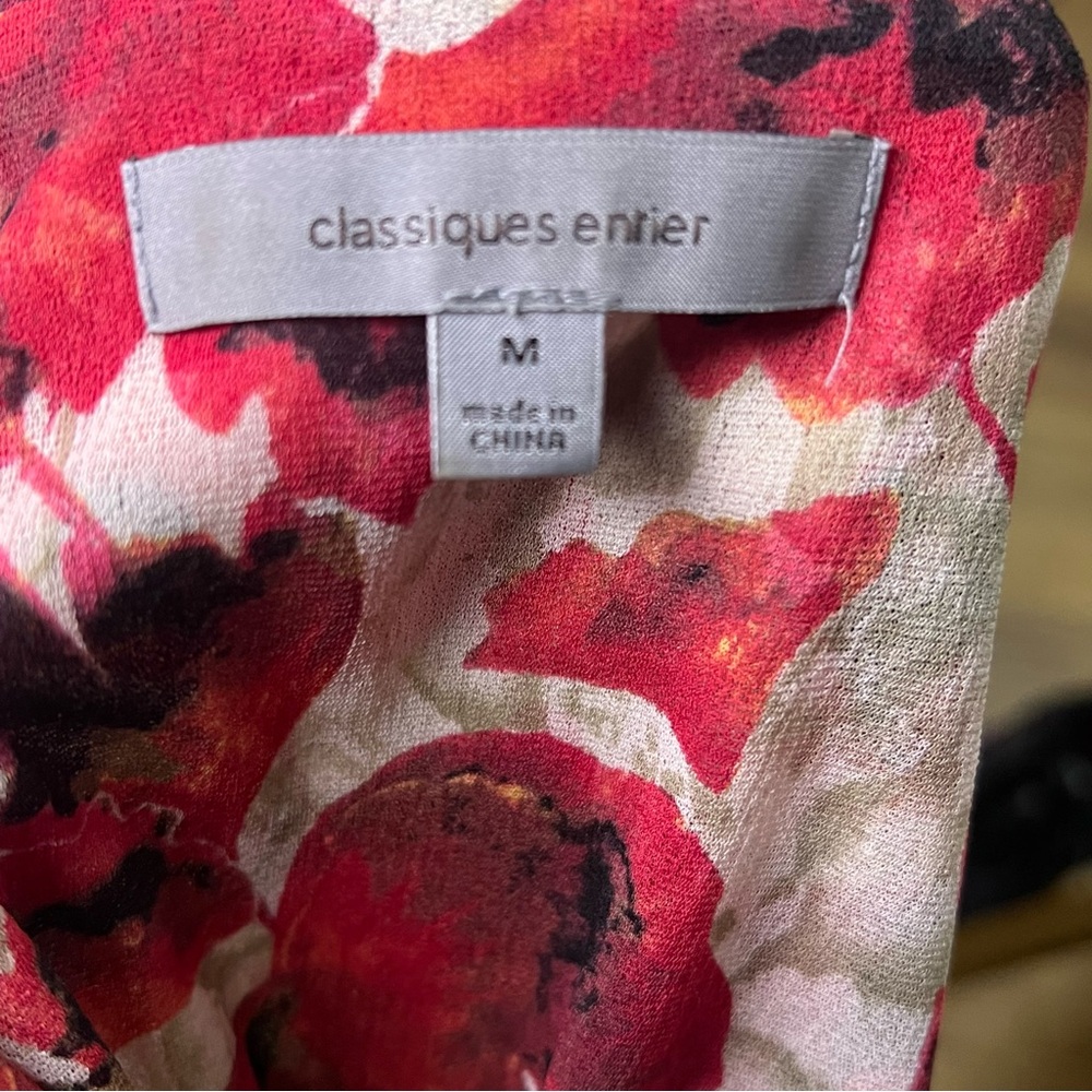 Classiques Entier y2k silk Red and Black Floral ruffle sleeveless Blouse size M - Picture 9 of 9